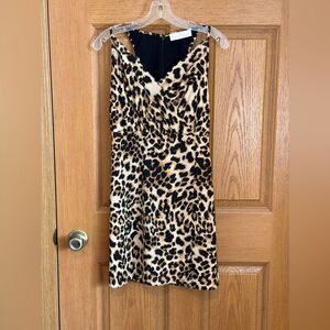 Amanda Uprichard Leopard Animal Print Mini Dress Sexy Sleeveless Cocktail Party
